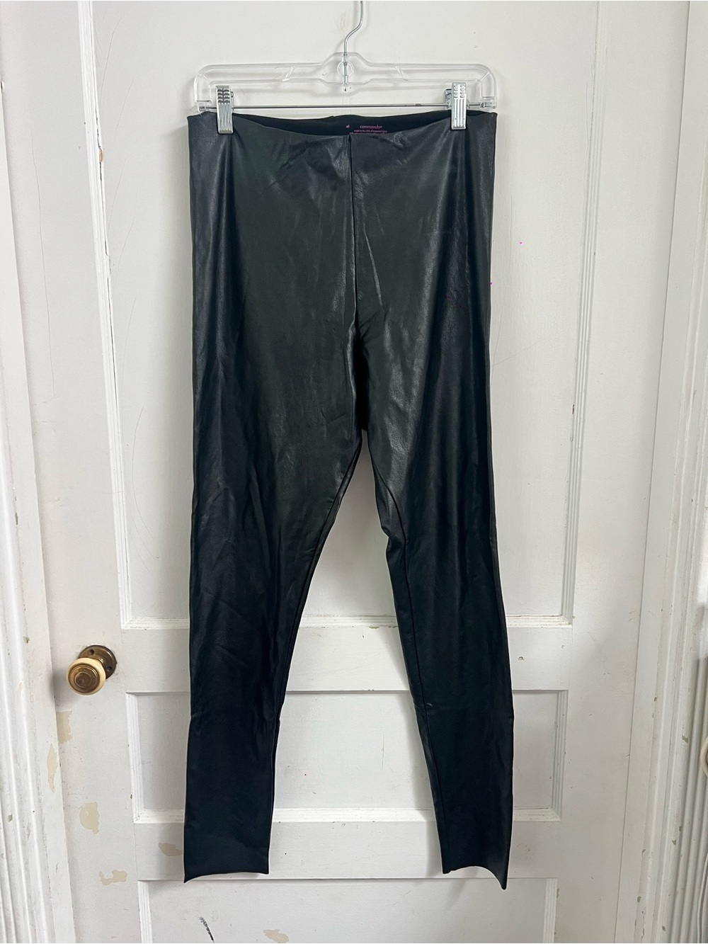 COMMANDO Faux stretch-leather leggings Size XL